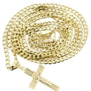 10K Gold Crucifix / Cross Necklace For Men | 3.67 Grams