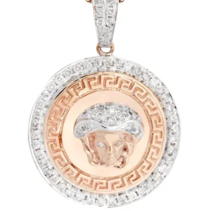 10K Rose Gold Medusa Diamond Necklace | 1.02 Carats