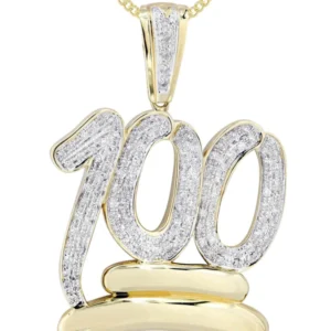 10K Yellow Gold 100 Diamond Necklace | 1.14 Carats