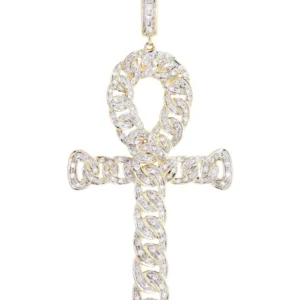 10K Yellow Gold Ankh Diamond Necklace | 0.79 Carats