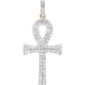 10K Yellow Gold Ankh Diamond Necklace | 1.13 Carats