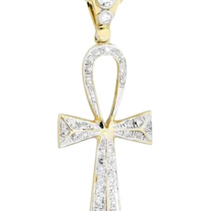 10K Yellow Gold Ankh Diamond Necklace | 0.23 Carats