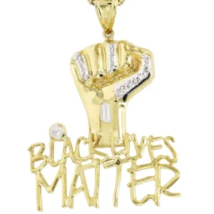 10K Yellow Gold Black Lives Matter Necklace | Appx 17 Grams