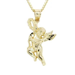 10K Yellow Gold Box Angel Necklace | Appx. 6.3 Grams