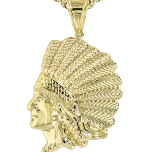 10K Yellow Gold Chief Head Necklace | Appx. 17.8 Grams