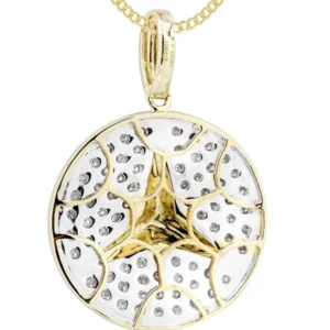 10K Yellow Gold Circle Diamond Necklace | 0.44 Carats