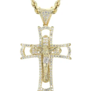 10K Yellow Gold Cross / Crucifix Necklace | Appx. 11.2 Grams