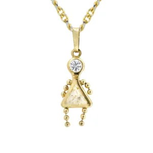 10K Yellow Gold Fancy Link Children Necklace | Appx. 3.3 Grams