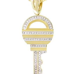 10K Yellow Gold Key Diamond Necklace | 0.55 Carats