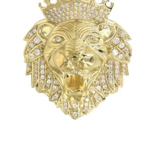 10K Yellow Gold Lion Head Necklace | Appx 22.5 Grams