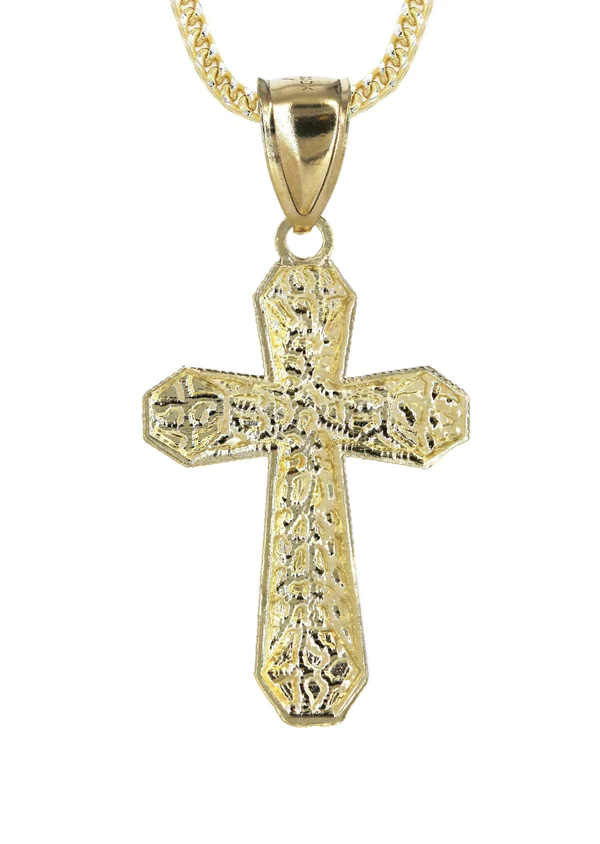 10K-Yellow-Gold-Nugget-Cross-Necklace-3.webp