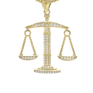 10K Yellow Gold Scales Of Justice Necklace | Appx. 15 Grams