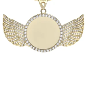 10K Yellow Gold Wings Picture Necklace | Appx. 19.2 Grams