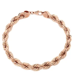 14K Rose Gold Bracelet Solid Rope