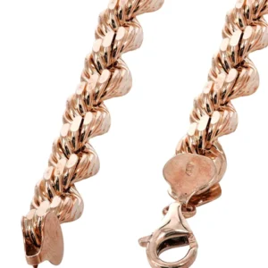14K Rose Gold Bracelet Solid Rope
