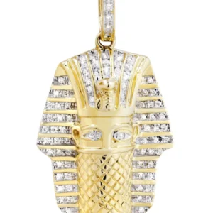 14K Yellow Gold Masked Pharaoh Diamond Necklace | 0.35 Carats