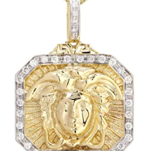 14K Yellow Gold Medusa Diamond Necklace | 0.48 Carats