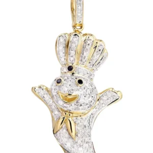 14K Yellow Gold Pillsbury Boy Diamond Necklace | 0.79 Carats