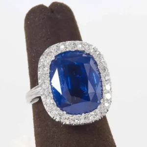 15 Carat Burma No Heat Natural Sapphire Ring Rare GIA Certified