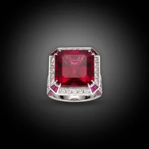 16.12 Carat Rubellite Diamond Ring