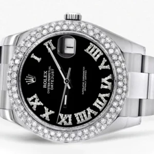 Rolex Datejust II Watch | 41 MM | Black Roman Numeral Dial | Two Row | Oyster Band