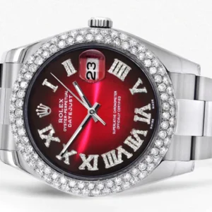 Rolex Datejust II Watch | 41 MM | Black Red Roman Numeral Dial | Two Row | Oyster Band