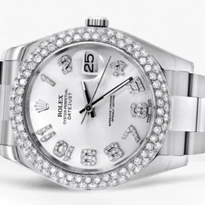 Rolex Datejust II Watch | 41 MM | White Diamond Dial | Two Row | Oyster Band