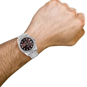 116200 | Hidden Clasp | Diamond Rolex Datejust Watch | 36MM | Chocolate Diamond Dial | Jubilee Band
