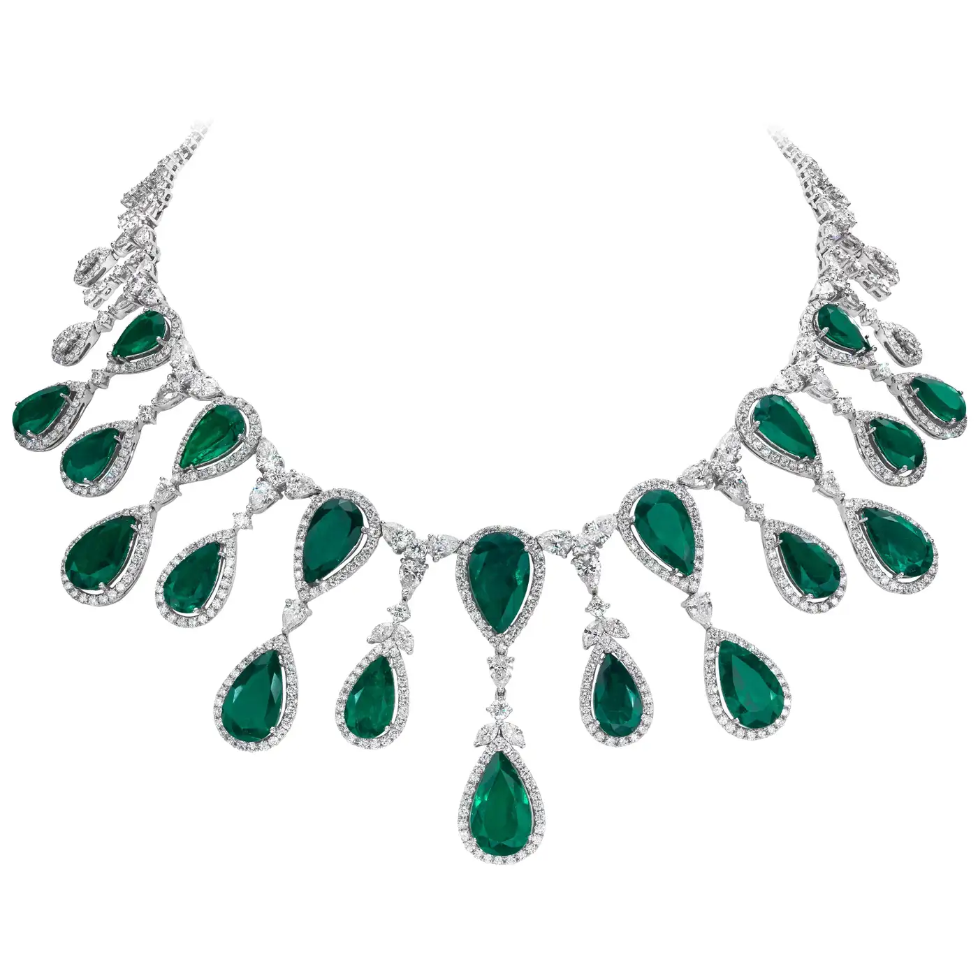 63.40-Carats-Total-Pear-Shape-Colombian-Green-Emerald-and-Diamond-Necklace-1.webp
