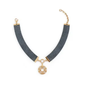 Bvlgari Astrale Galuchat Leather Diamond Necklace