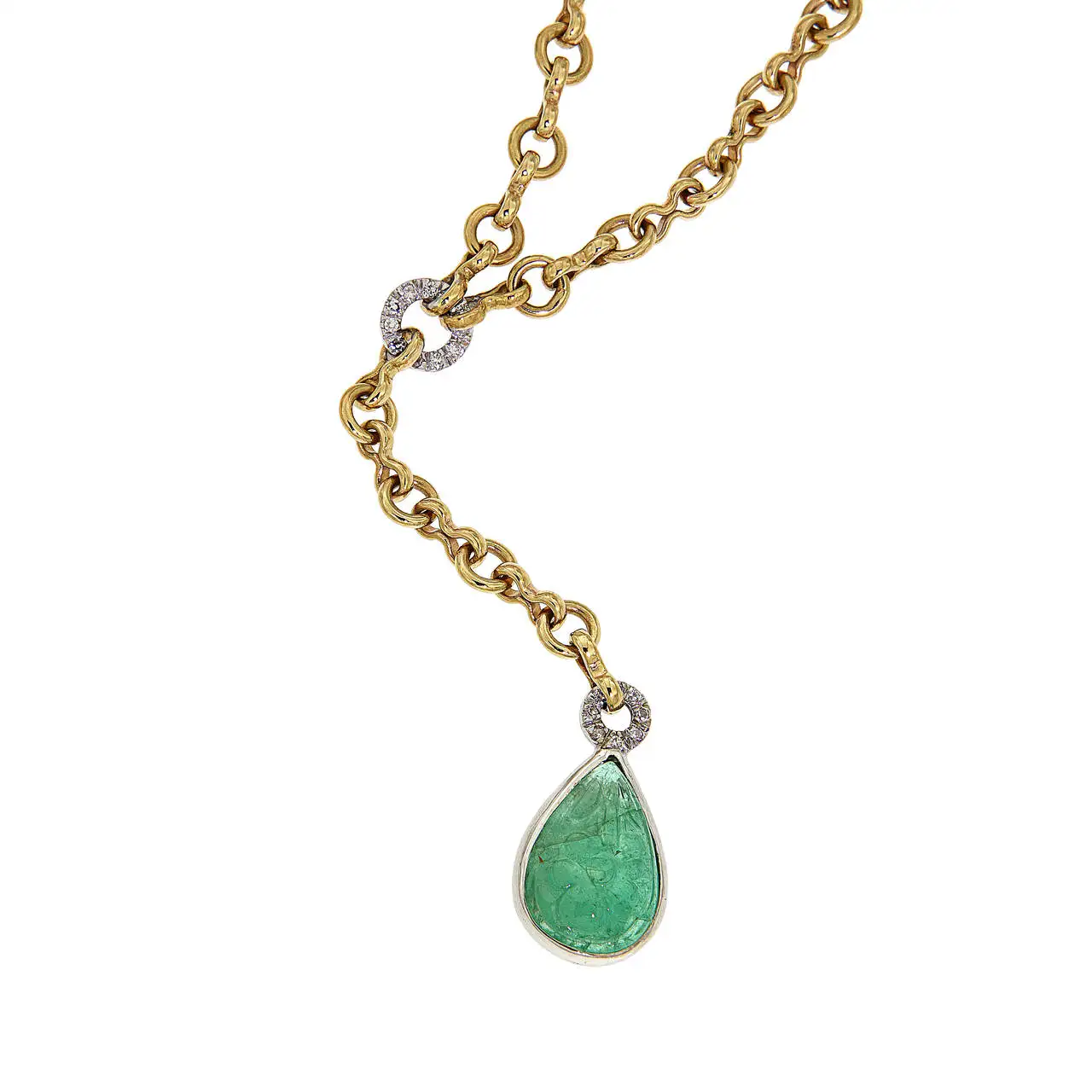 Cabochon-Green-Emerald-Diamonds-Yellow-Gold-Drop-Necklace-Made-In-Italy-6.webp