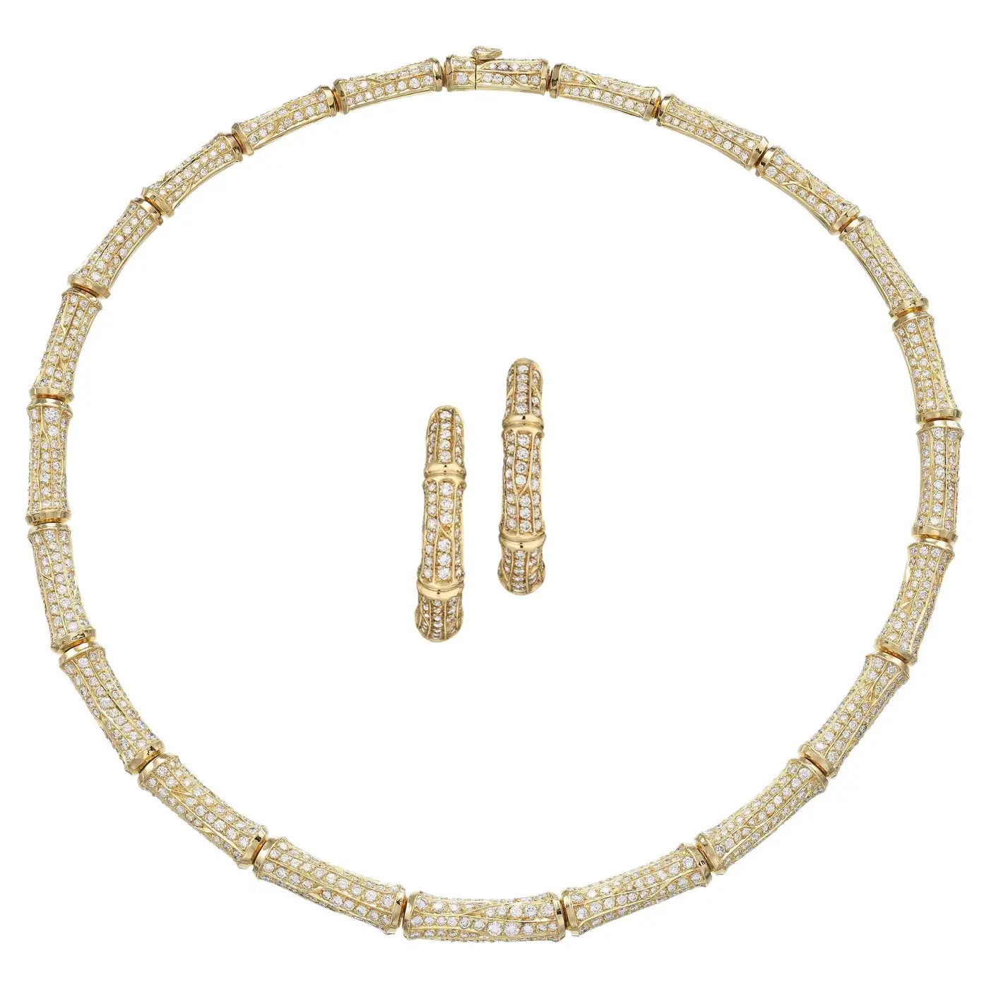 Cartier-26cts-Diamond-Bamboo-Suite-in-18K-Gold-Necklace-and-Earrings-1.webp