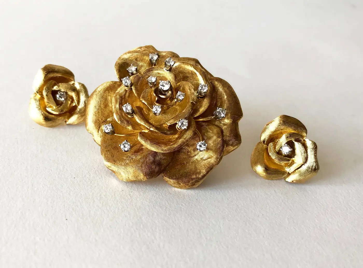 Cartier-France-18K-Gold-Diamond-Rose-Flowering-Brooch-and-Earrings-Set-6.webp