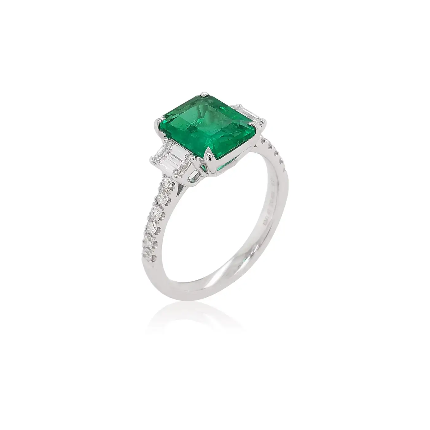 Certified-Colombian-Emerald-White-Diamond-18K-Three-Stone-Engagement-Ring-3.webp
