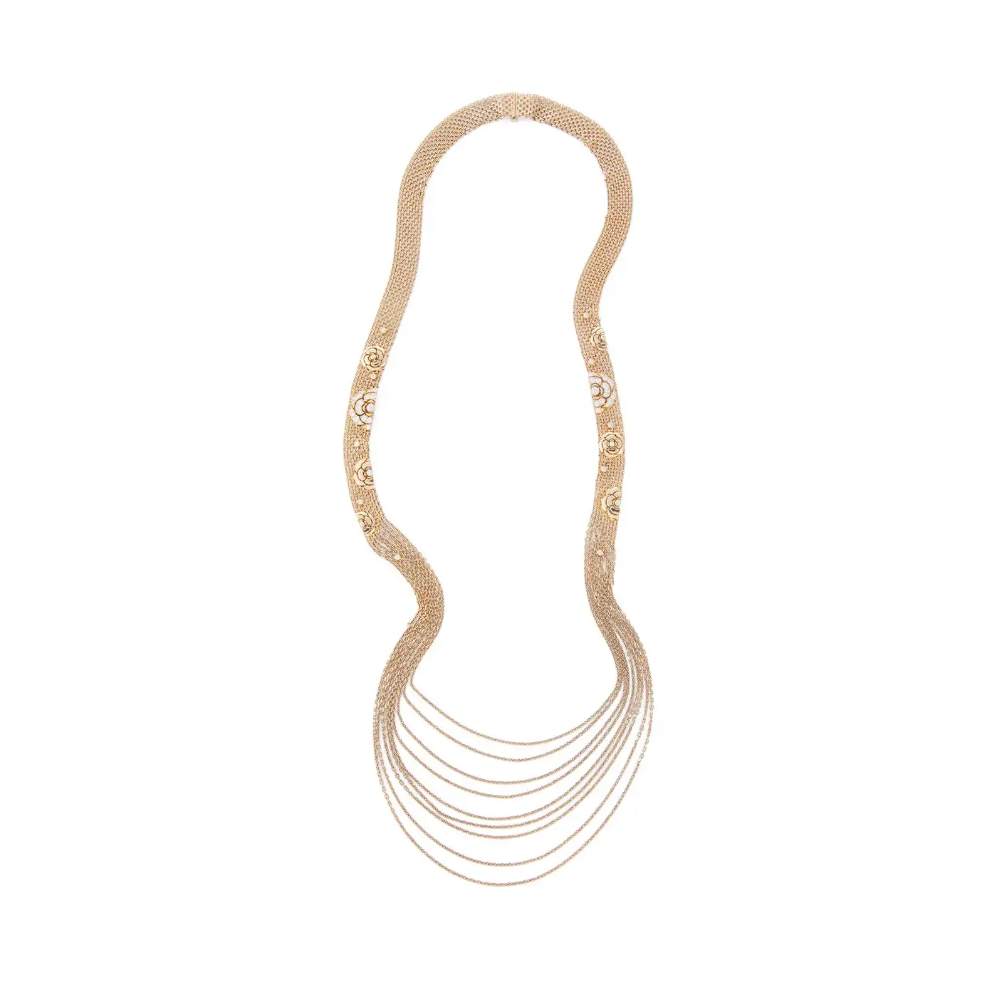 Chanel-Gold-and-Diamond-Camellia-Multi-Strand-Flapper-Necklace-2.webp