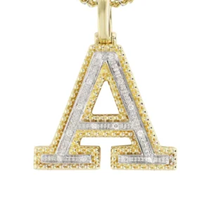 Diamond 10K Yellow Gold Letter “A” Necklace | Appx. 14 Grams