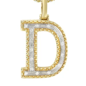 Diamond 10K Yellow Gold Letter “D” Necklace | Appx. 13.3 Grams