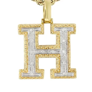 Diamond 10K Yellow Gold Letter “H” Necklace | Appx. 14.8 Grams