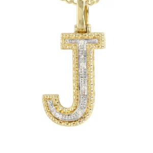 Diamond 10K Yellow Gold Letter “J” Necklace | Appx. 12.6 Grams