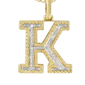 Diamond 10K Yellow Gold Letter “K” Necklace | Appx. 14.9 Grams