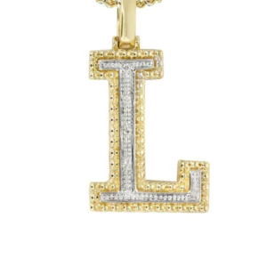 Diamond 10K Yellow Gold Letter “L” Necklace | Appx. 13 Grams