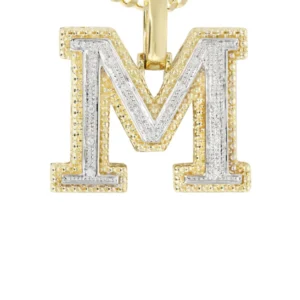 Diamond 10K Yellow Gold Letter “M” Necklace | Appx. 16.7 Grams