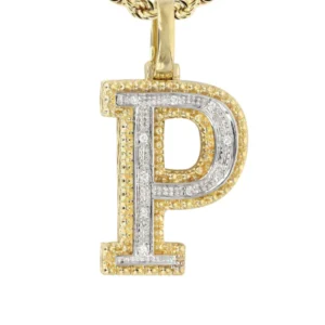 Diamond 10K Yellow Gold Letter “P” Necklace | Appx. 13.5 Grams