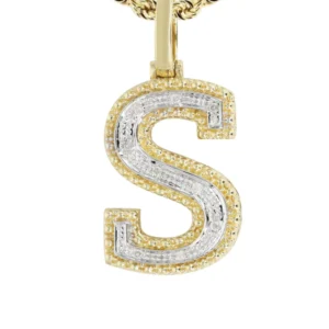 Diamond 10K Yellow Gold Letter “S” Necklace | Appx. 13.5 Grams