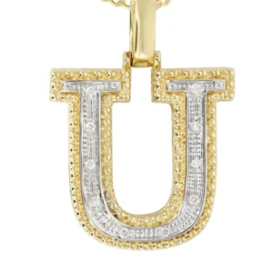 Diamond 10K Yellow Gold Letter “U” Necklace | Appx. 14.3 Grams