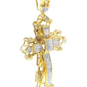 Diamond Cross Pendant| 3.99 Carats| 22.18 Grams