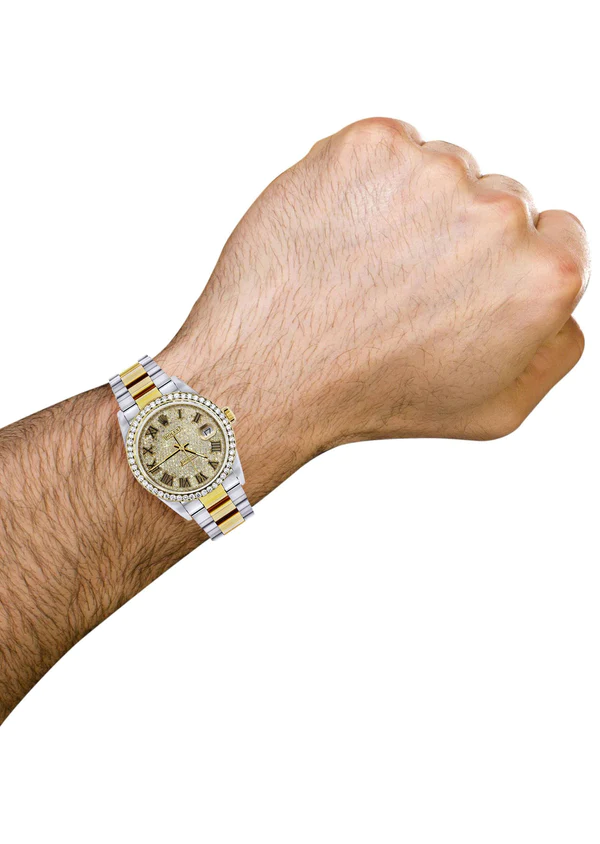 Diamond-Gold-Rolex-Watch-For-Men-16233-36MM-Full-Diamond-Roman-Dial-Oyster-Band-4.webp