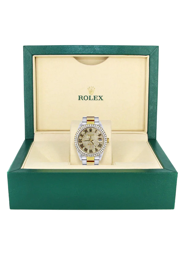 Diamond-Gold-Rolex-Watch-For-Men-16233-36MM-Full-Diamond-Roman-Dial-Oyster-Band-7.webp