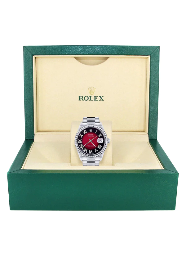 Diamond-Mens-Rolex-Datejust-Watch-16200-36Mm-Diamond-Red-Roman-Numeral-Dial-Oyster-Band-7.webp