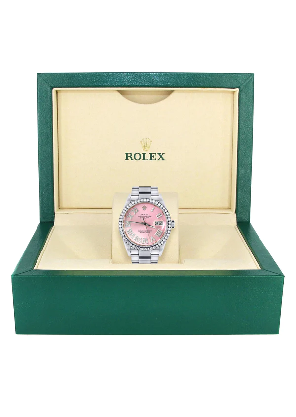 Diamond-Mens-Rolex-Datejust-Watch-16200-36Mm-Light-Pink-Roman-Numeral-Dial-Oyster-Band-7.webp